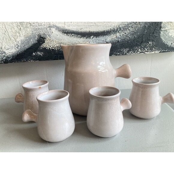 VTG Italian Modern Pottery Beverage Set Chocolate Dessert Coffee Mugs Pi… - Picture 1 of 14